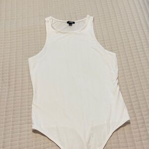 Express White Sleeveless Bodysuit